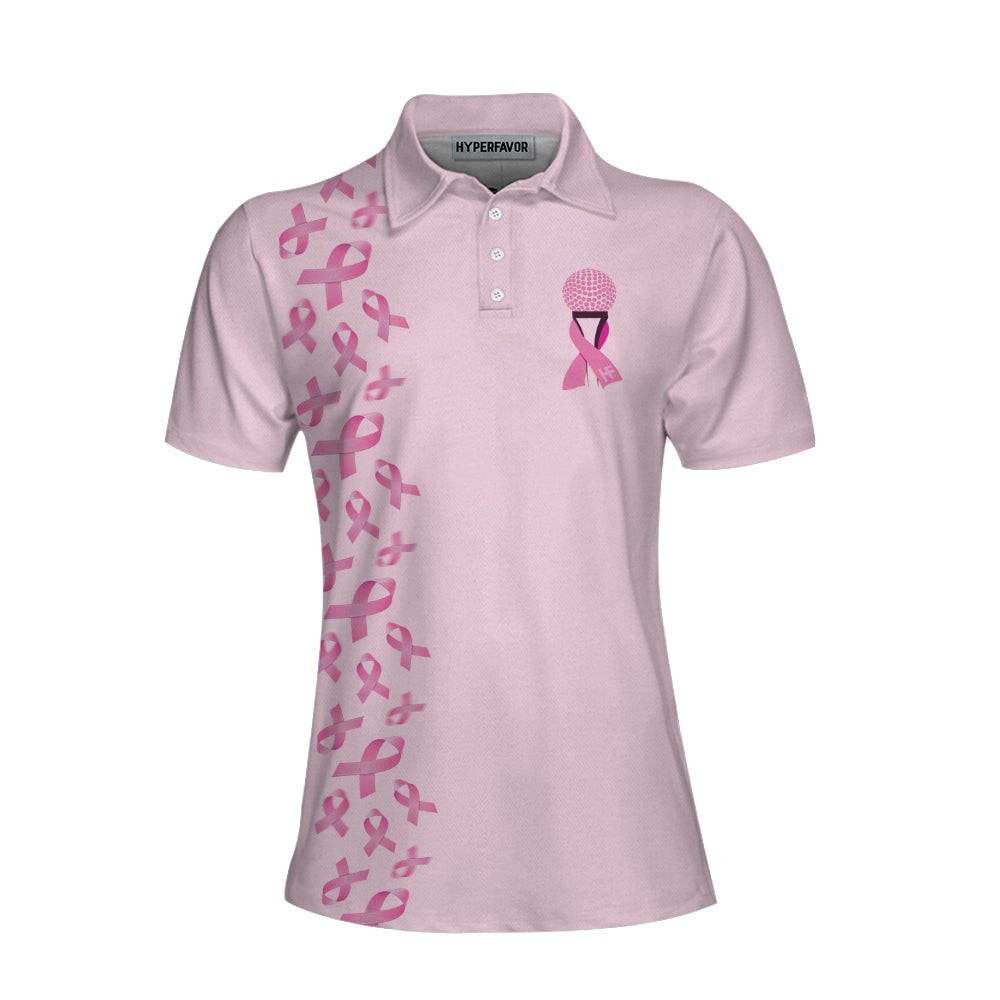 In October We Wear Pink Short Sleeve Women Polo Shirt