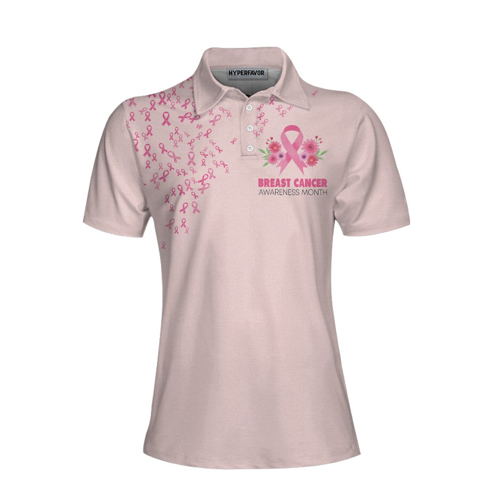 In This Family No One Fight Alone Breast Cancer Awareness Short Sleeve Women Polo Shirt