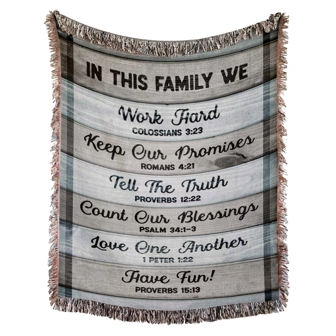 In This Family We Christian Woven Blanket - Christian Woven Throw Blanket - In This Family Tapestry Decor For Christian Blanket