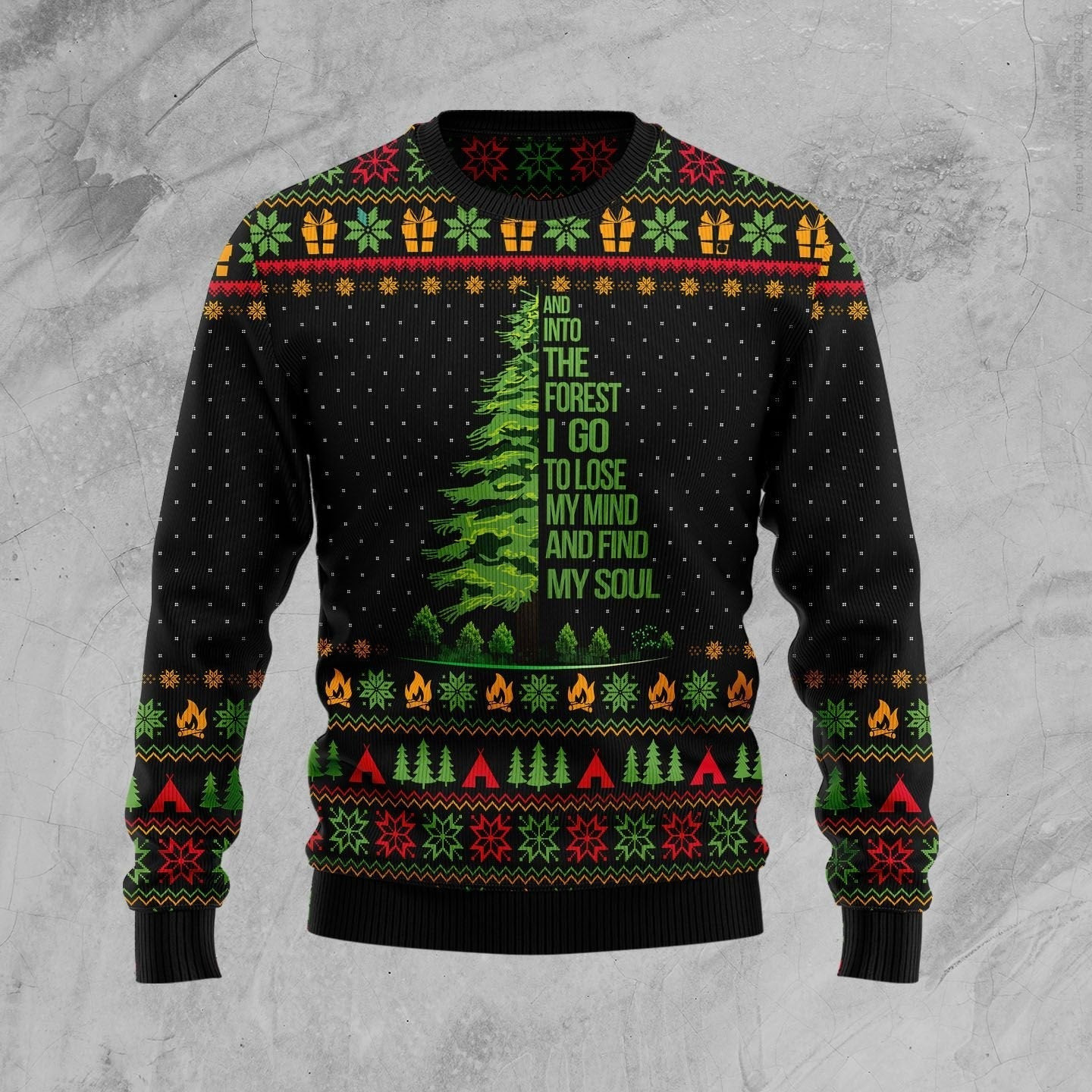 Into The Forest I Go Camping Ugly Christmas Sweater Ugly Sweater For Men Women