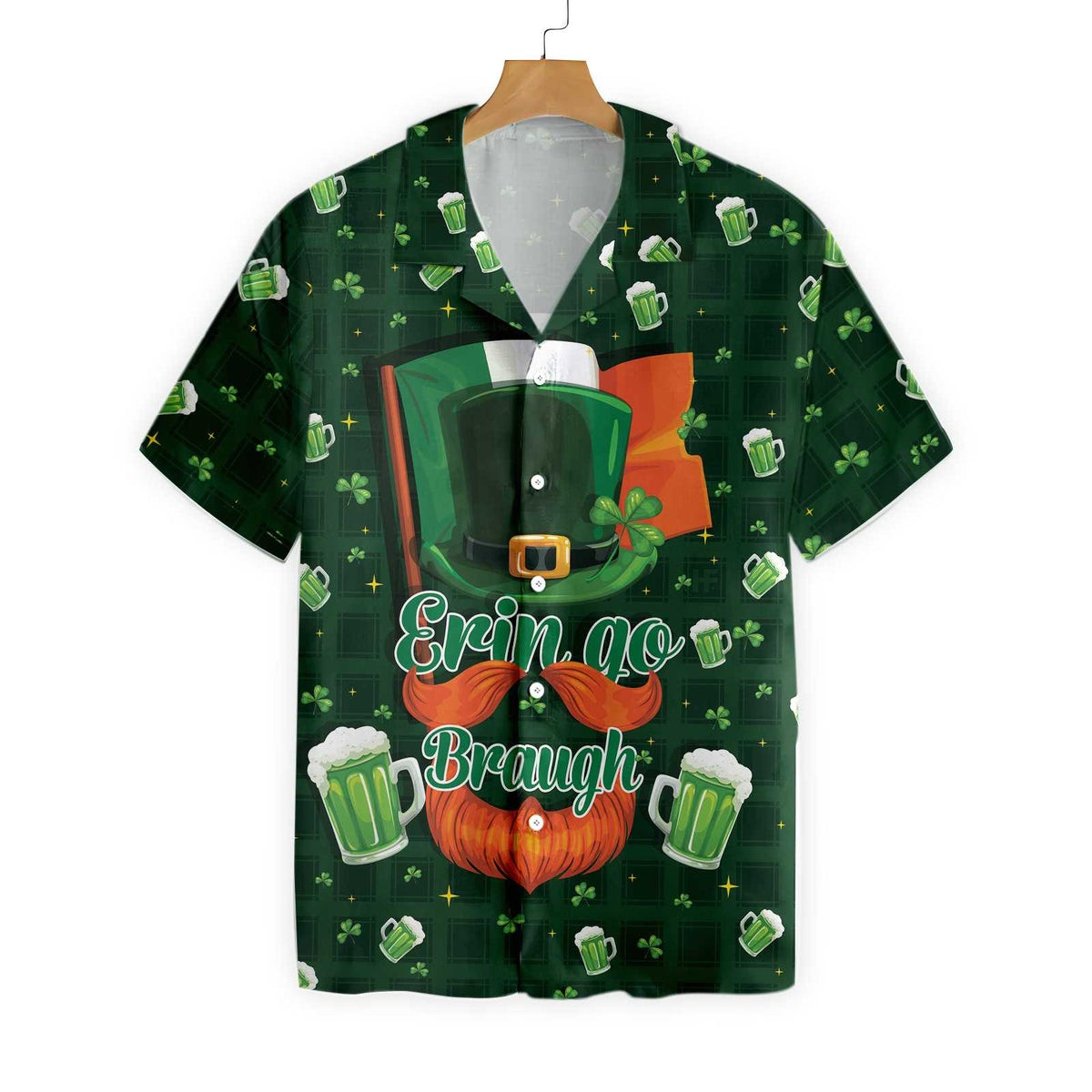 Ireland Forever Beer And Green Seamless Ireland Hawaiian Shirt