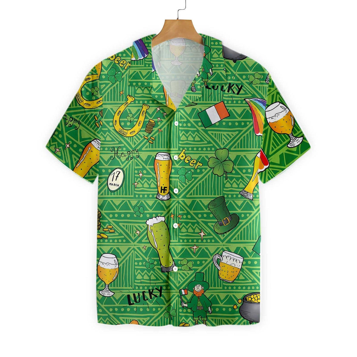 Ireland Pattern Happy Saint Patricks Day Hawaiian Shirt
