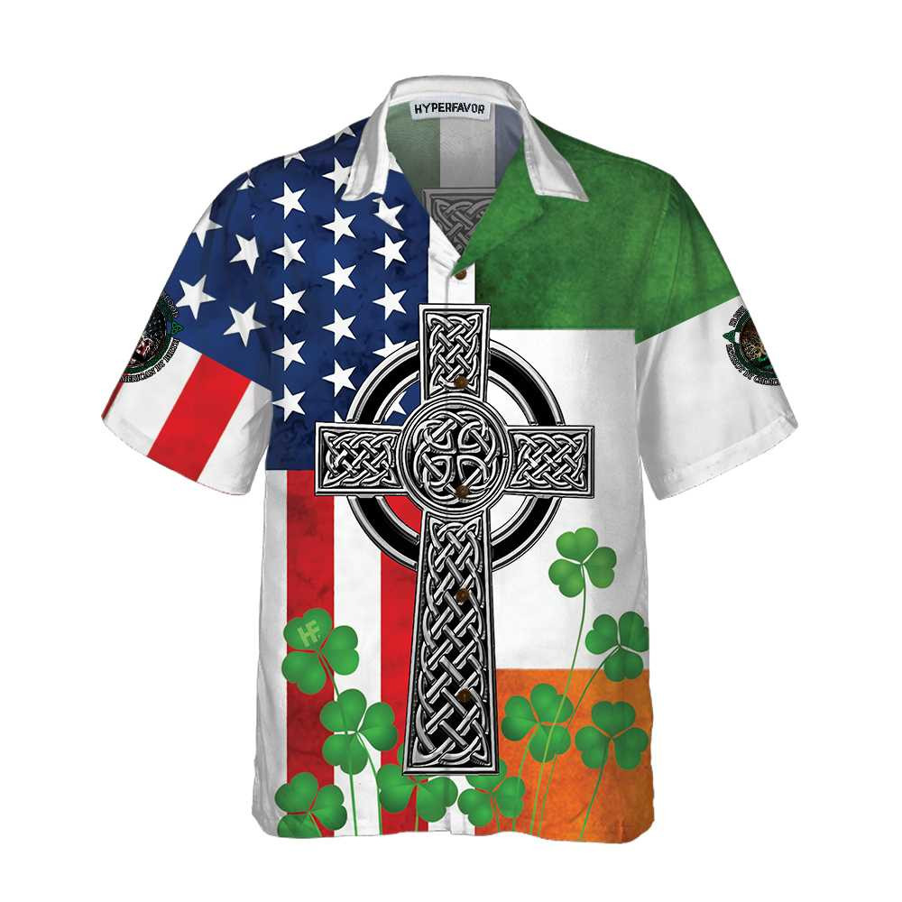 Irish American Hawaiian Shirt St Patricks Day Shirt Cool St Patricks Day Gift