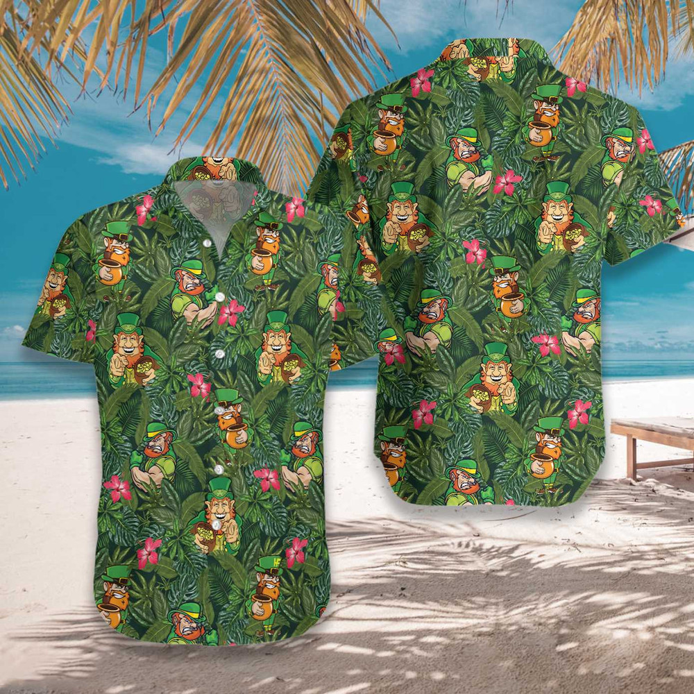 Irish Leprechaun Tropical Hawaiian Shirt For Men and Women