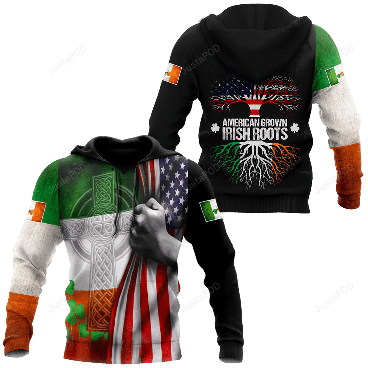 Irish Roots Happy Stpatrick 3d All Print Hoodie, Zip-up Hoodie