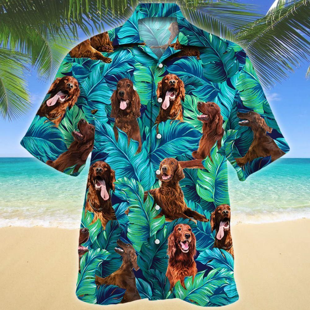 Irish Setter Dog Lovers Aloha Hawaiian Shirt Colorful Short Sleeve Summer Beach Casual Shirt For Men And Women