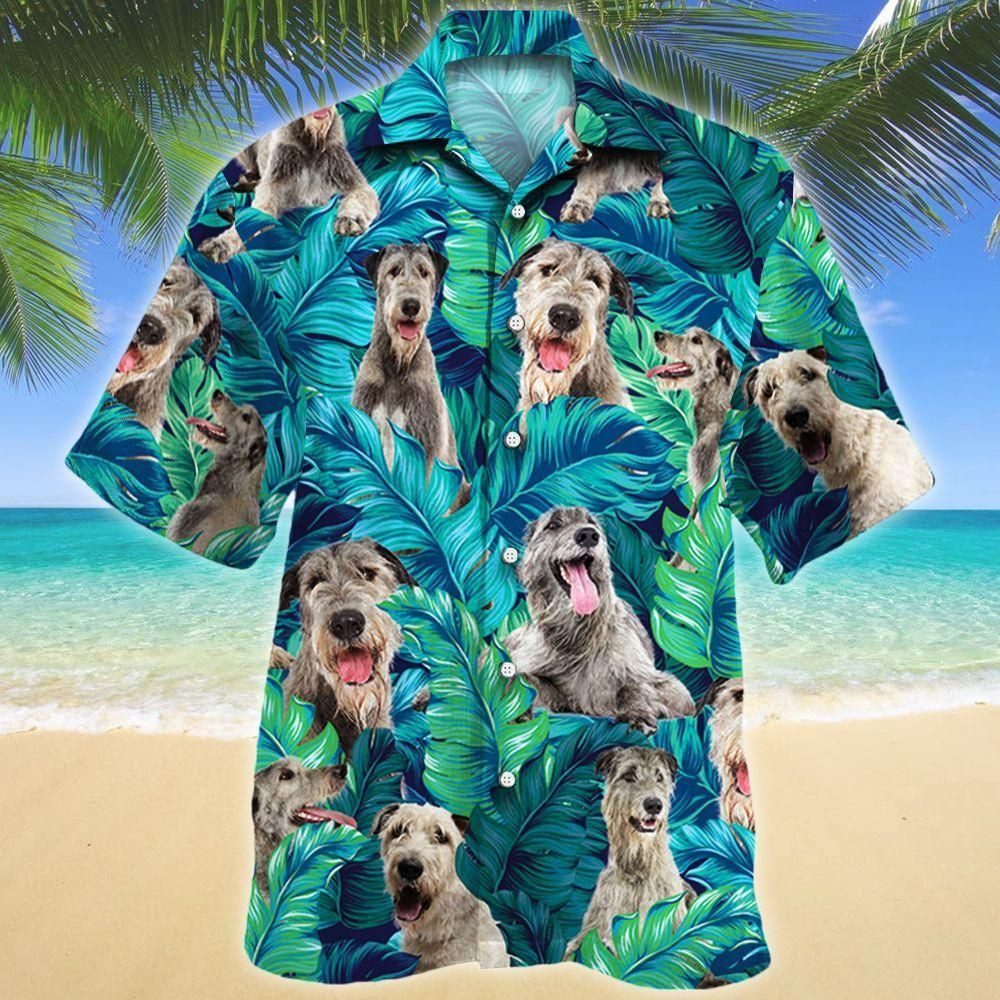 Irish Wolfhound Dog Lovers Aloha Hawaiian Shirt Colorful Short Sleeve Summer Beach Casual Shirt For Men And Women