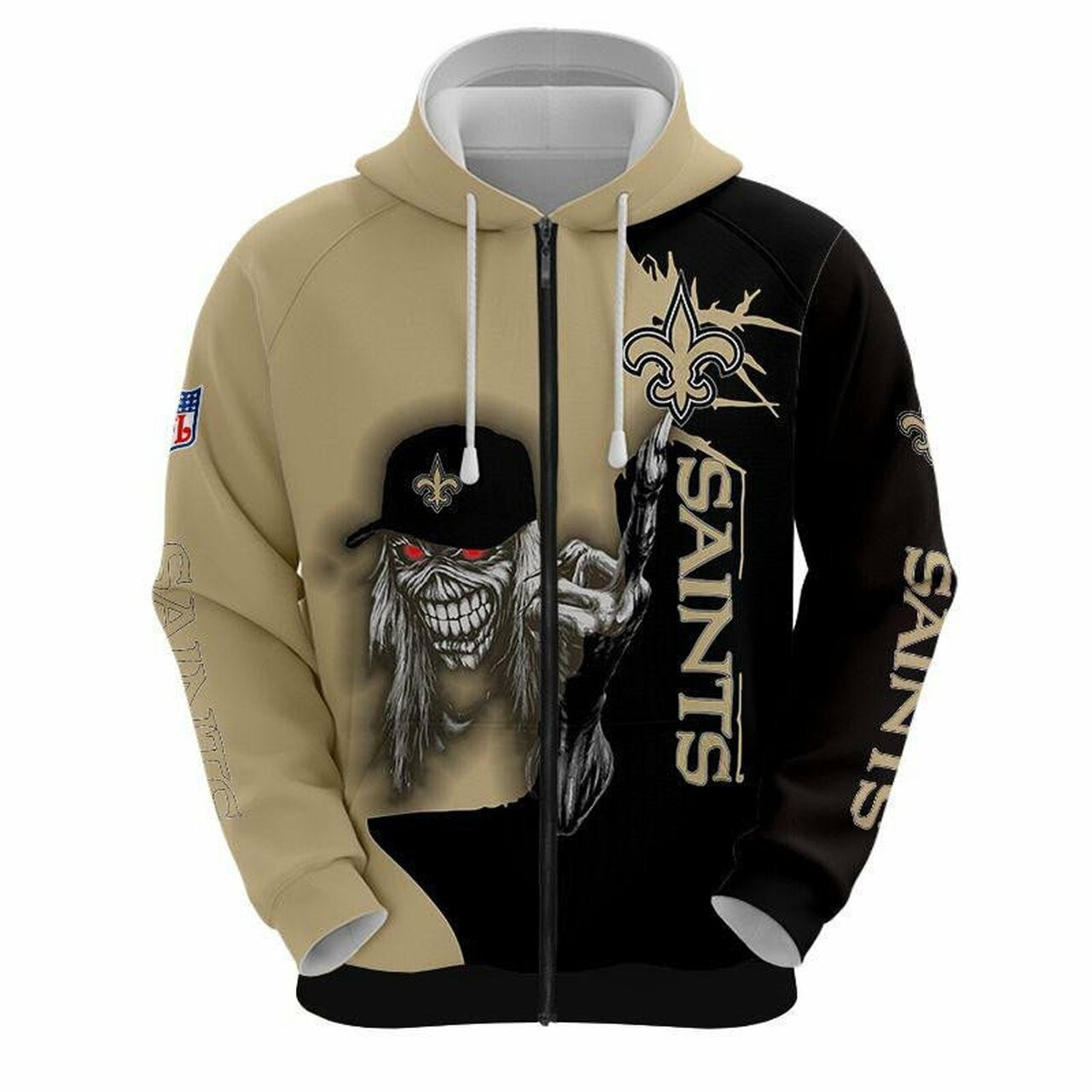 Iron Maiden New Orleans Saints 3d All Over Print Hoodie