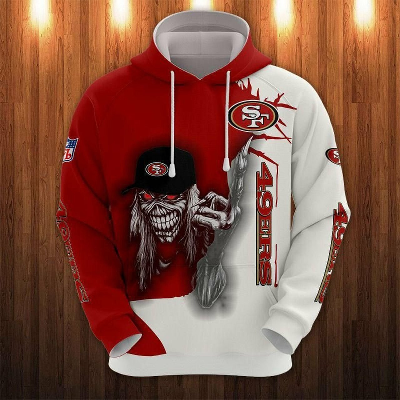 Iron Maiden San Francisco 49ers 3d All Over Print Hoodie
