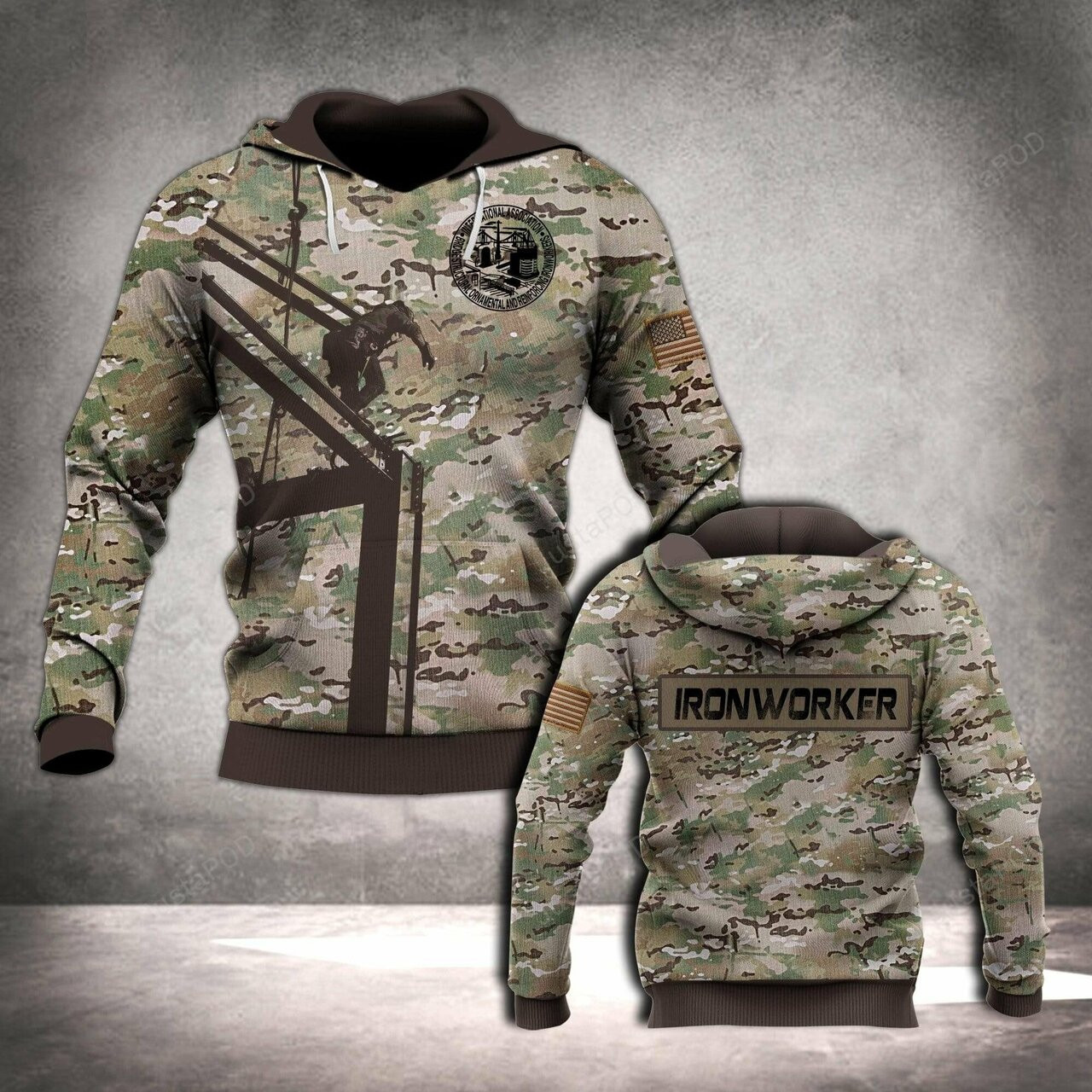 Ironworker 3d All Print Hoodie