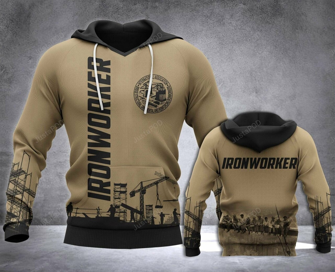 Ironworker Construction 3d All Print Hoodie