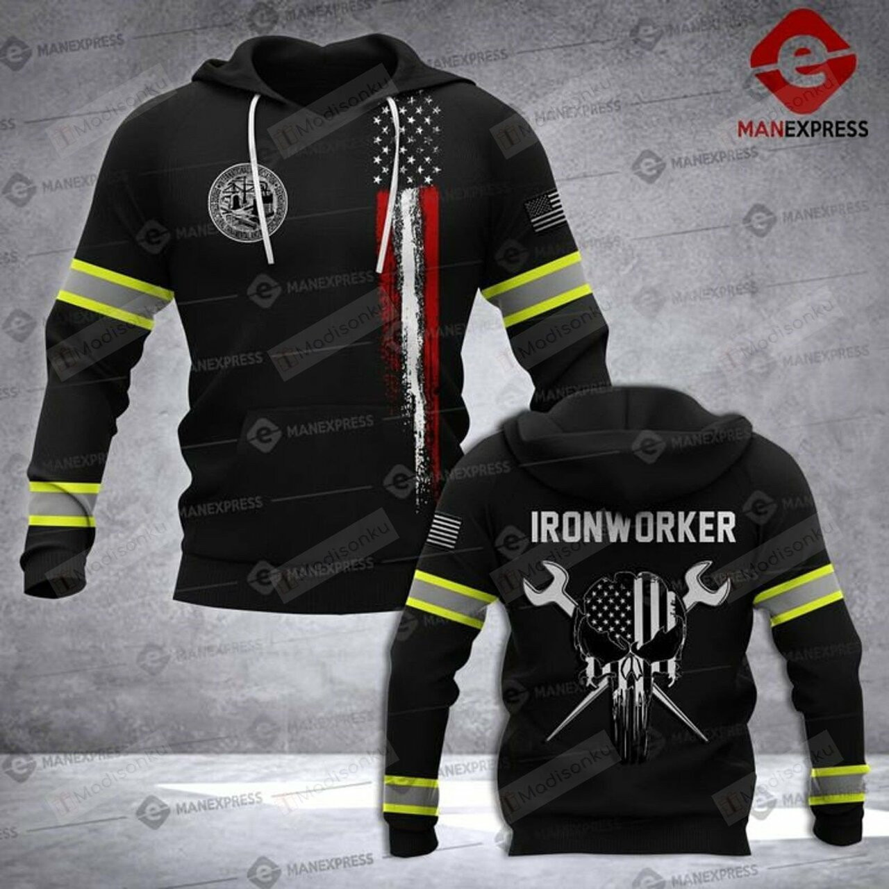 Ironworker Flag 3d All Over Print Hoodie