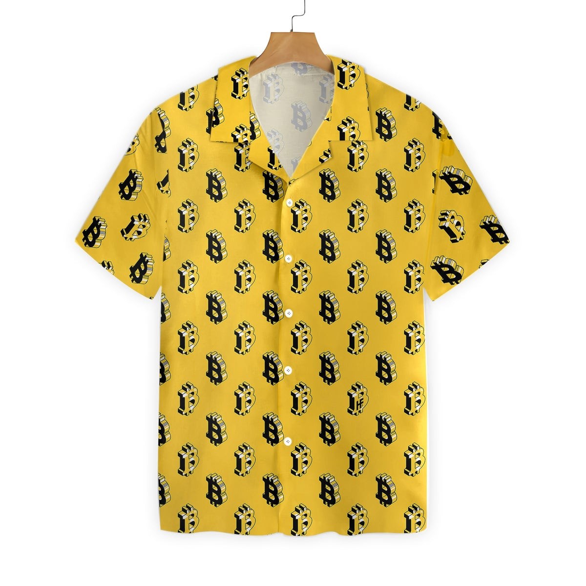 Isometric Bitcoin Cryptocurrency Hawaiian Shirt