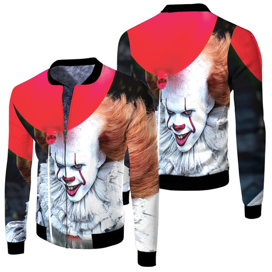 It Balloon Pennywise Halloween Fleece Bomber Jacket