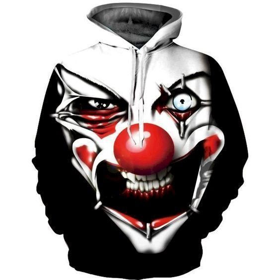 It Clown Stephen King Creepy Pullover And Zippered Hoodies Custom 3D Graphic Printed 3D Hoodie All Over Print Hoodie For Men For Women