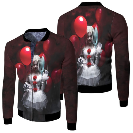 It Harley Quinn Fleece Bomber Jacket