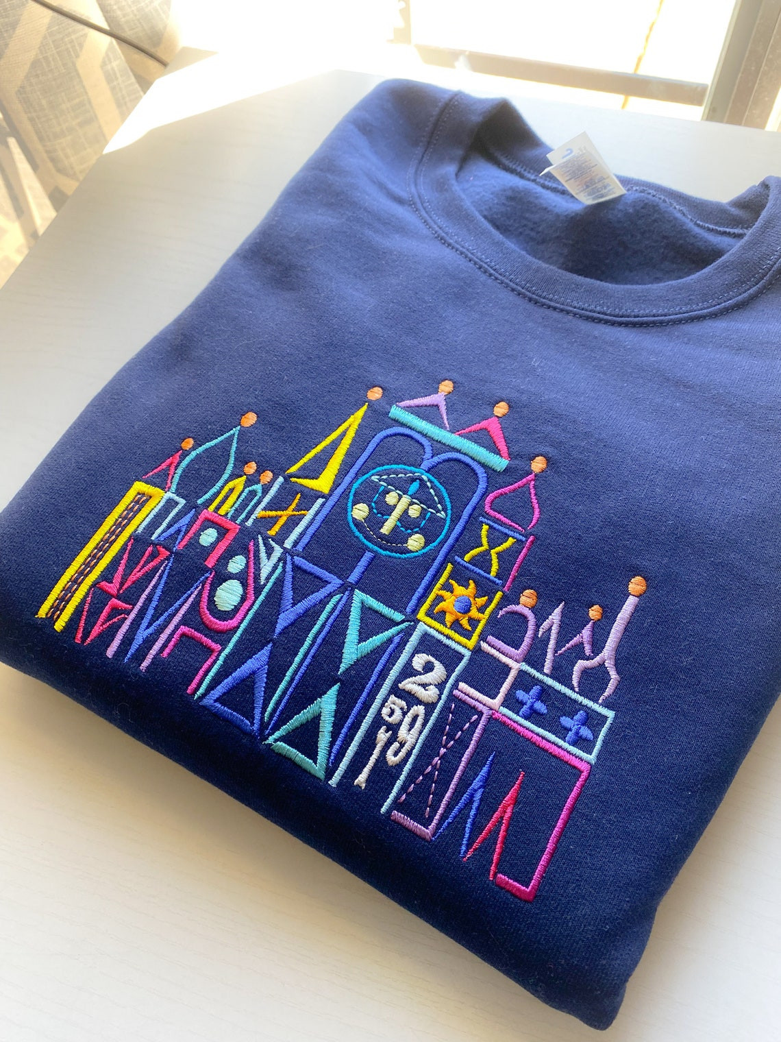 Its A Small World Disney Embroidered Sweatshirt Hoodie Disney World Disneyland Embroidered Hoodie Sweatshirt