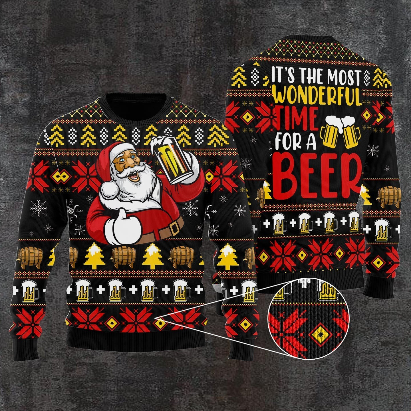 Its The Most Wonderful Time For A Beer Ugly Christmas Sweater Ugly Sweater For Men Women