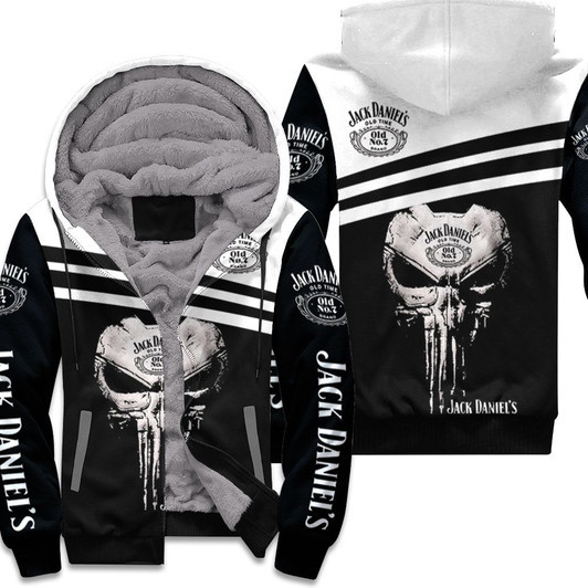 Jack Daniels No7 Skull 3D Fleece Hoodie