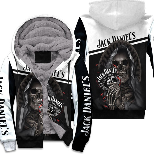 Jack Daniels Whiskey Skull Sweatshirt 3D Fleece Hoodie