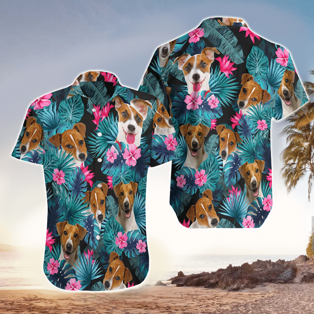 Jack Russell Apparel Jack Russell Hawaiian Button Up Shirt for Men and Women