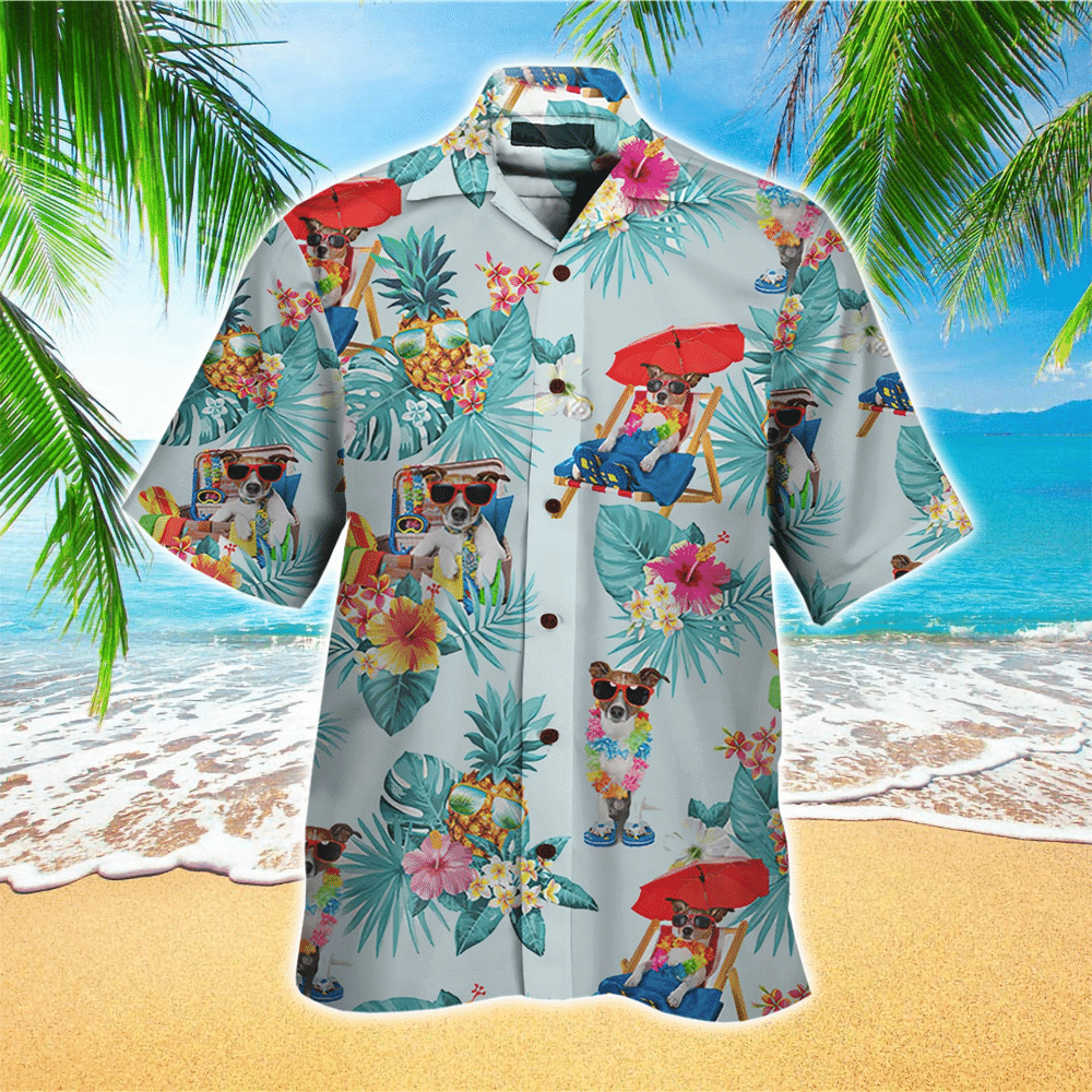 Jack Russell Apparel Jack Russell Hawaiian Button Up Shirt for Men and Women