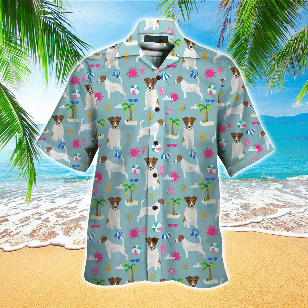 Jack Russell Apparel Jack Russell Hawaiian Button Up Shirt for Men and Women