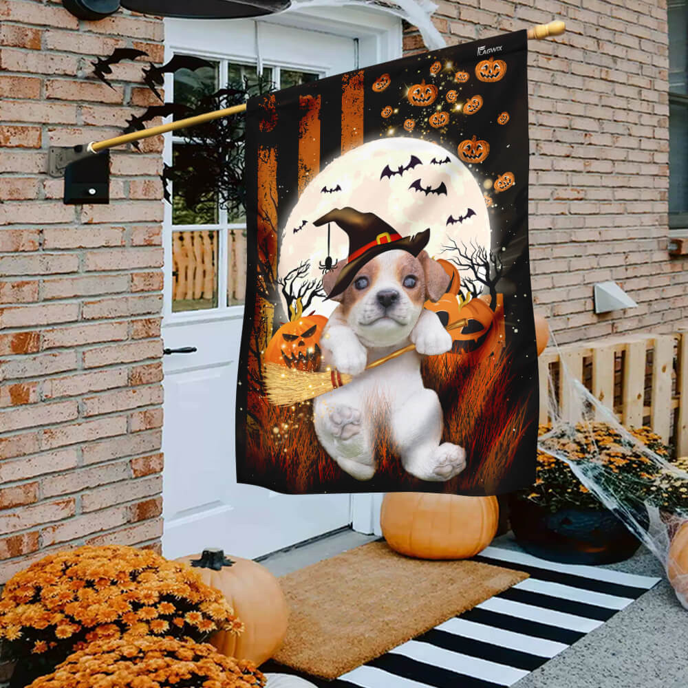 Jack Russell Happy Halloween Flag Halloween Outdoor Decor Fall Yard House Decoration