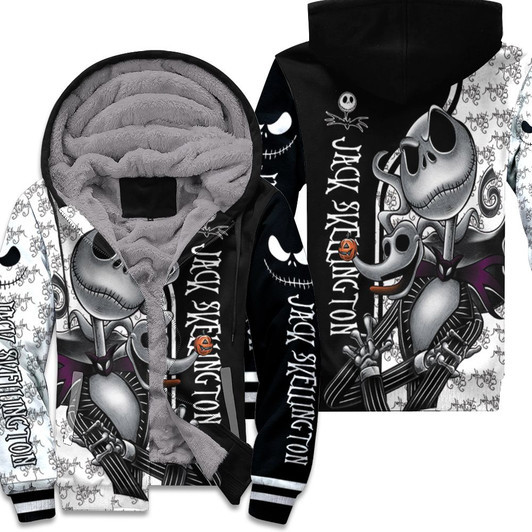 Jack Skellington And Zero Nightmare Before Christmas 3D Fleece Hoodie