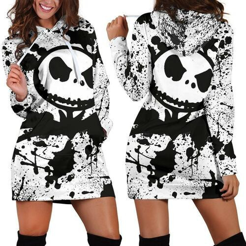 Jack Skellington Characters Womens Hoodie Dress Sweater Dress Sweatshirt Dresses Hoodie