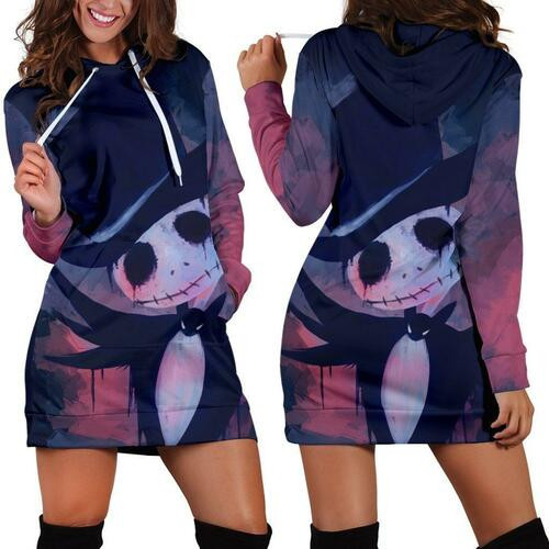 Jack Skellington Hoodie Dress Sweater Dress Sweatshirt Dress 3d All Over Print For Women Hoodie