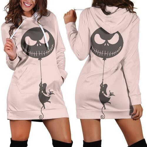 Jack Skellington Hoodie Dress Sweater Dress Sweatshirt Dress 3d All Over Print For Women Hoodie