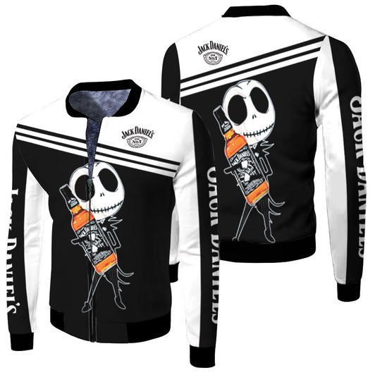 Jack Skellington Jack Daniels Fleece Bomber Jacket