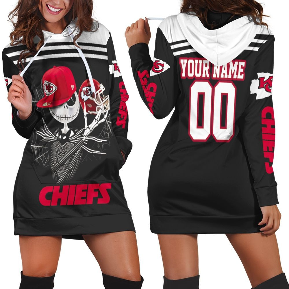 Jack Skellington Keeps Kansas City Chiefs Nfl Fan 3d Hoodie Dress Sweater Dress Sweatshirt Dress