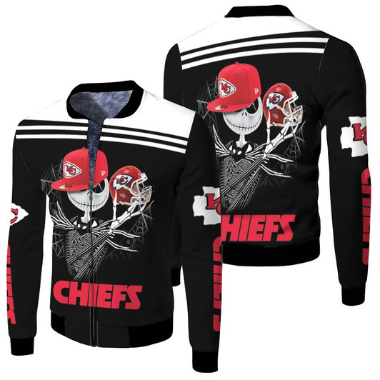 Jack Skellington Keeps Kansas City Chiefs Nfl Fan Fleece Bomber Jacket