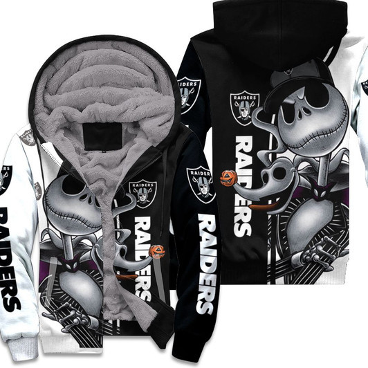 Jack Skellington Las Vegas Raiders 3D Fleece Hoodie