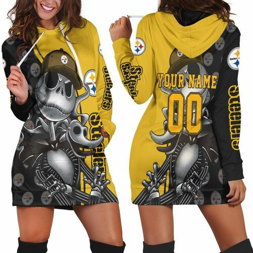 Jack Skellington Pittsburgh Steelers 3d Hoodie Dress Sweater Dress Sweatshirt Dress