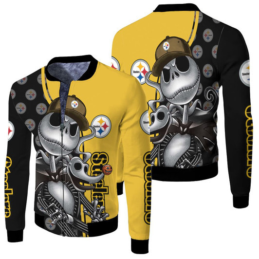 Jack Skellington Pittsburgh Steelers Fleece Bomber Jacket