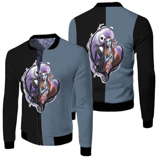 Jack Skellington Sally Love Nightmare Before Christmas Fleece Bomber Jacket