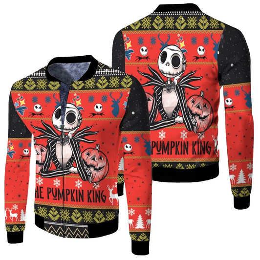 Jack Skellington The Pumpkin King Halloween Fleece Bomber Jacket