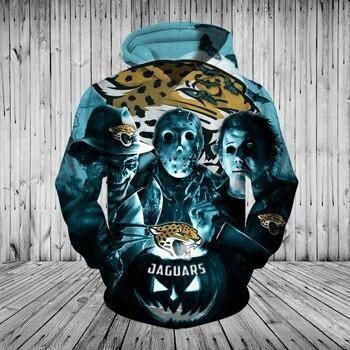 Jacksonville Jaguars Halloween Horror Night Pullover And Zippered Hoodies Custom 3D Graphic Printed 3D Hoodie All Over Print Hoodie For Men For Women