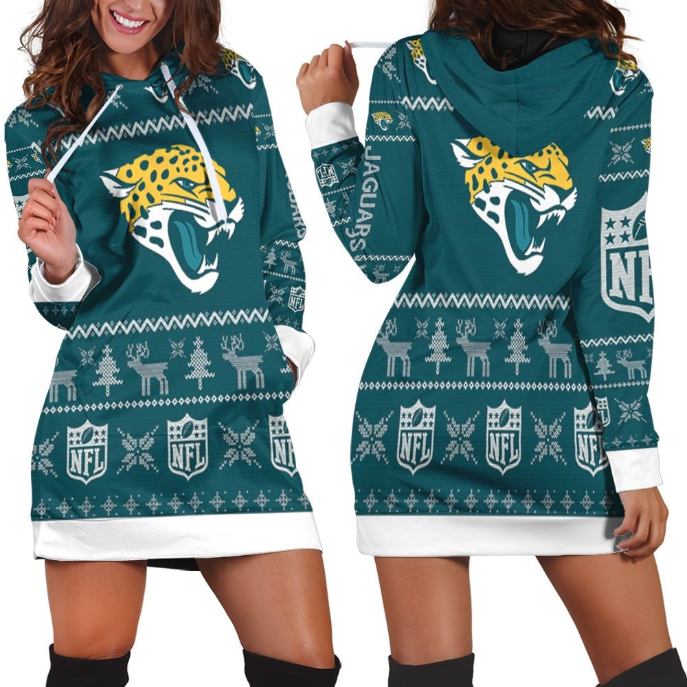 Jacksonville Jaguars Nfl Ugly Sweatshirt Christmas 3d Hoodie Dress For Women