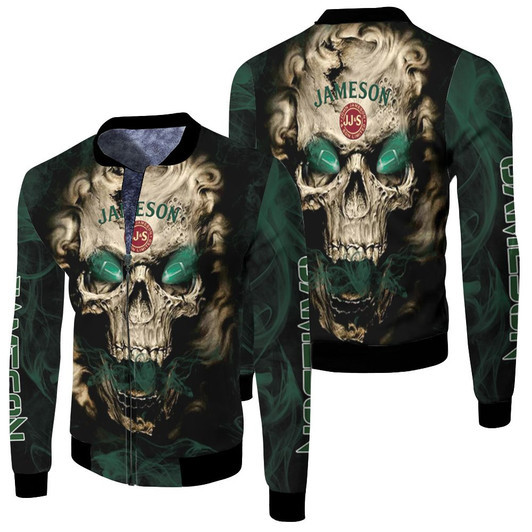 Jameson Irish Whiskey Skull Fleece Bomber Jacket