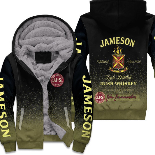 Jameson Irish Whiskey Triple Distilled Logo For Lovers 3D Fleece Hoodie