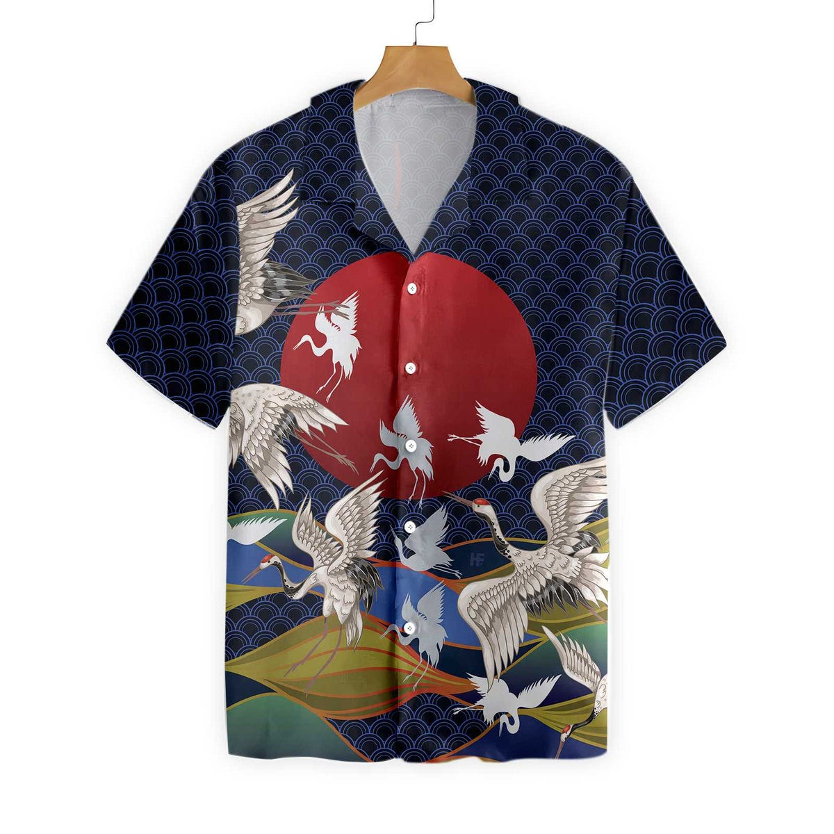 Japanese Cranes Hawaiian Shirt