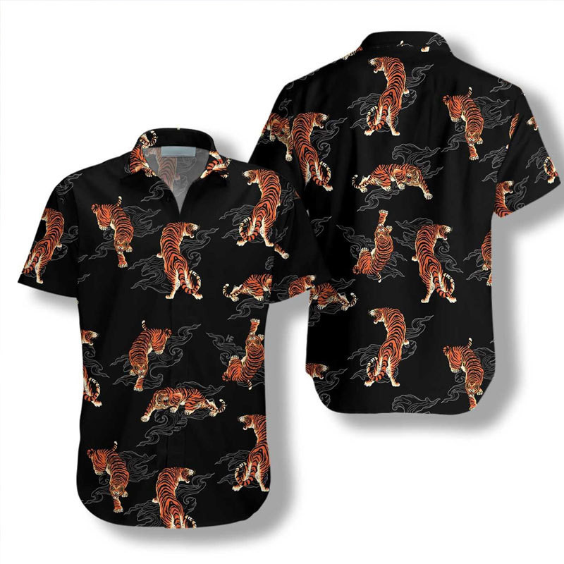 Japanese Tiger Hawaiian Shirt for Men and Women