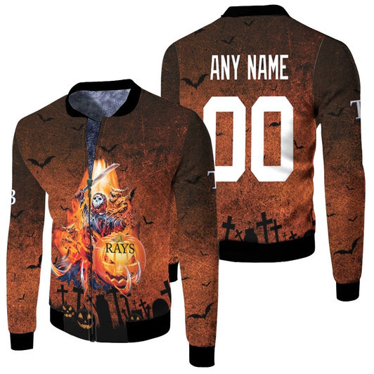 Jason Voorhees Tampa Bay Rays Halloween Fire Fleece Bomber Jacket