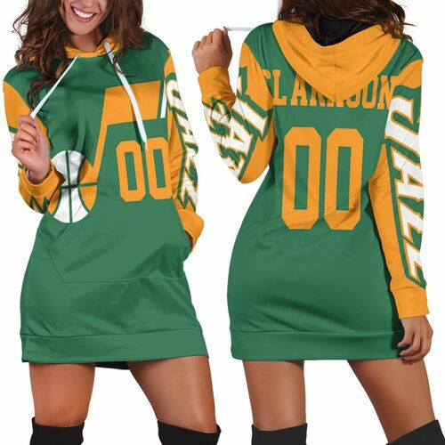 Jazz Jordan Clarkson 2020-21 Earned Edition Green Personalized Hoodie Dress Sweater Dress Sweatshirt Dress
