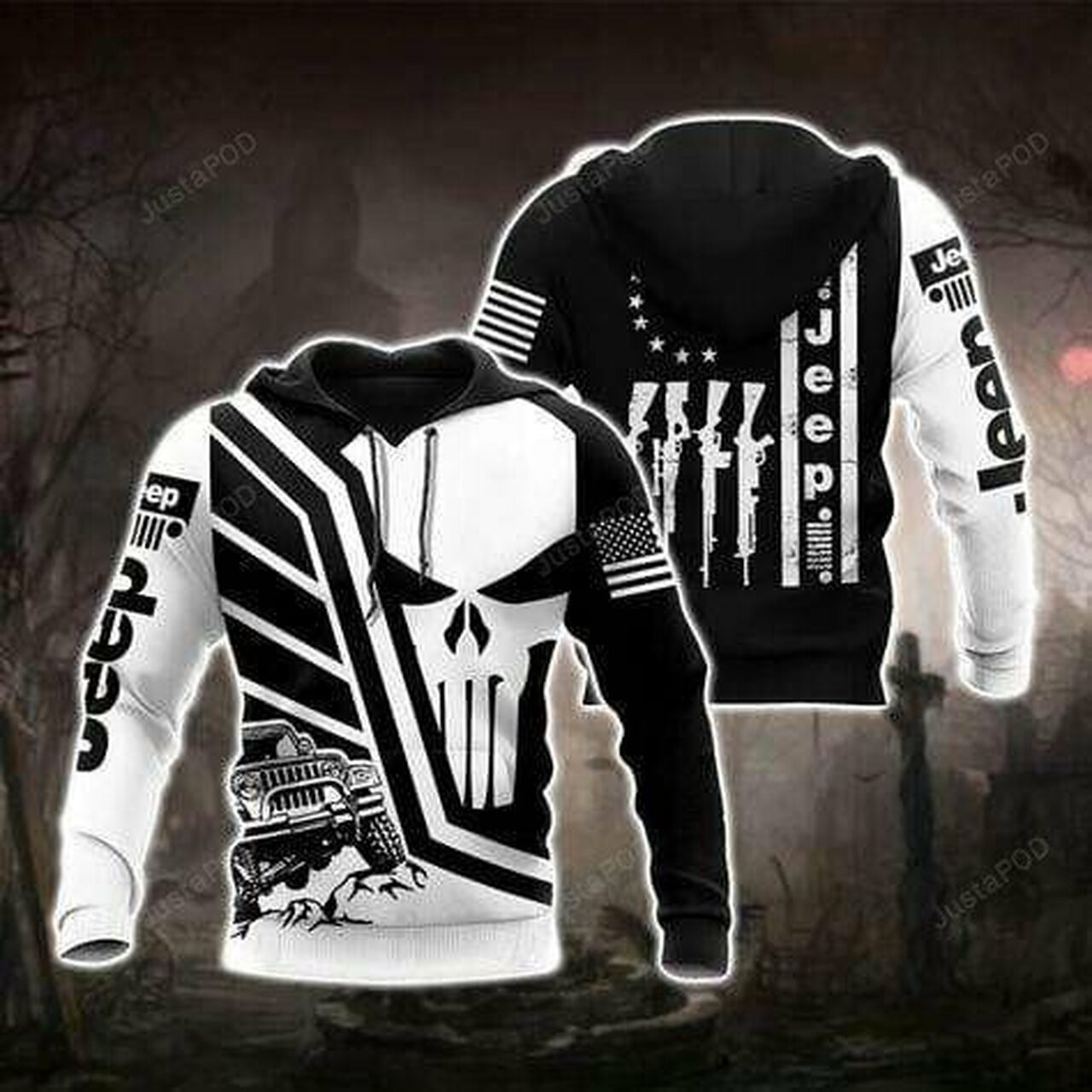 Jeep Skull And Guns 3d All Print Hoodie