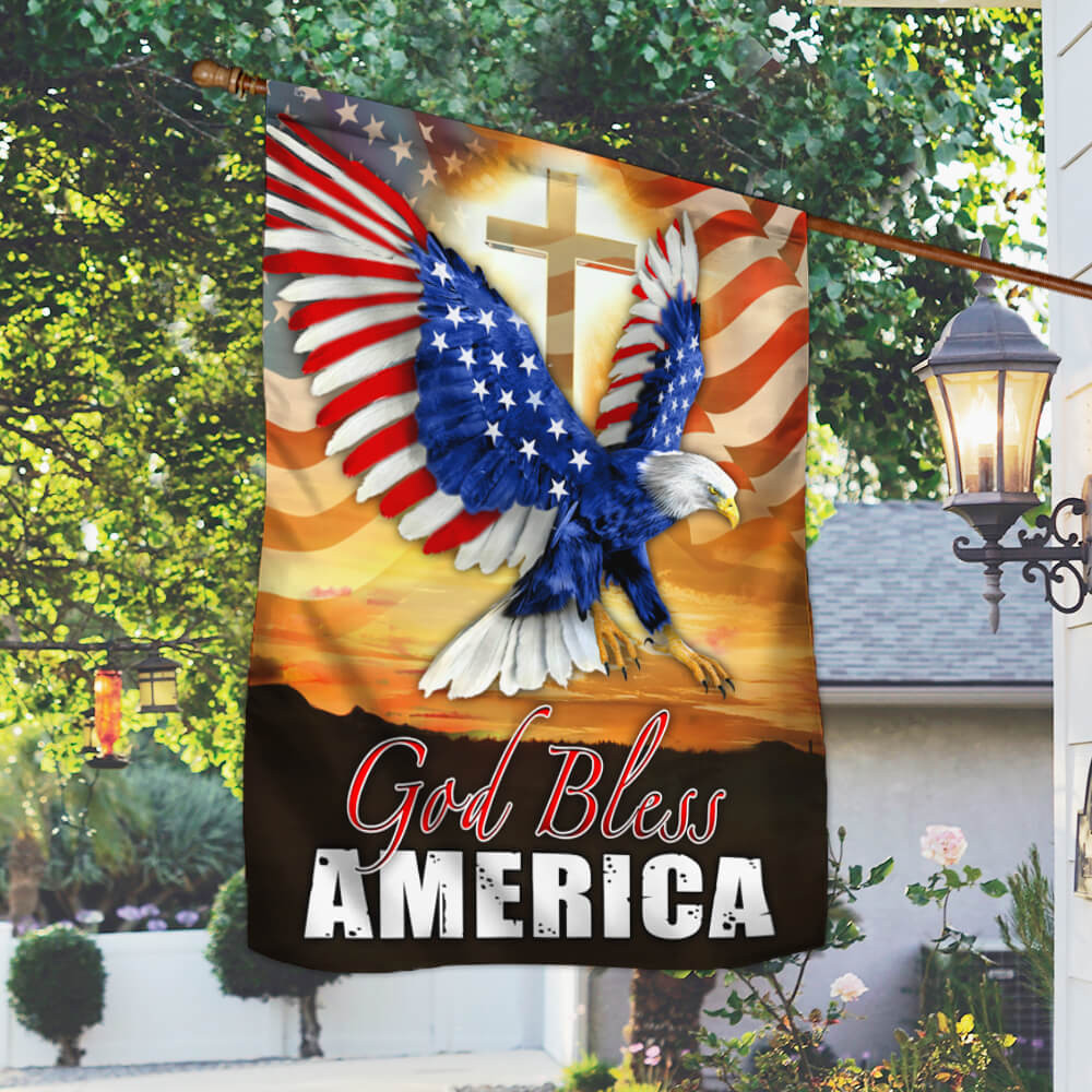 Jesus American Eagle Flag God Bless America Christian's Flag